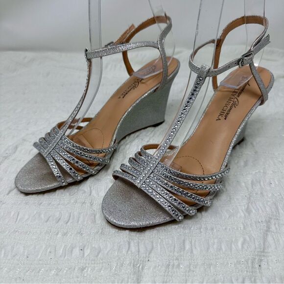 Badgley Mischka Sparkly Wedges- Size 6.5. - Picture 1 of 16